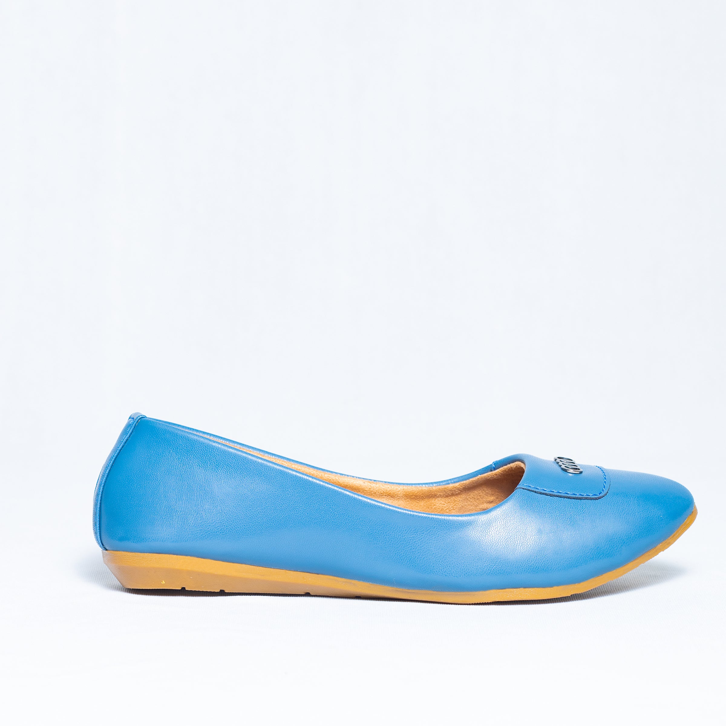 Parshni Women Sky Blue Solid Pointed Toe Party Wear Ballerians