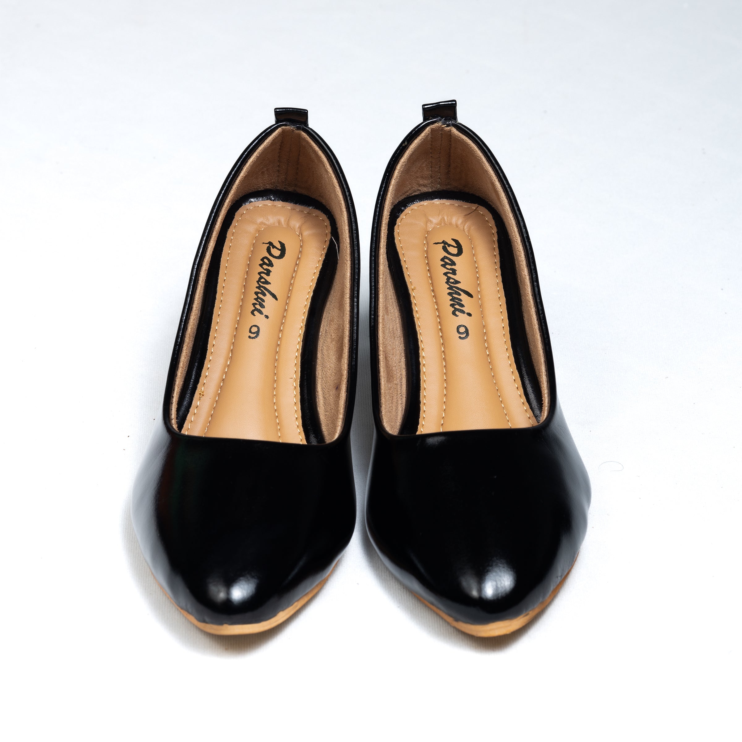 Parshni Women PU Work Black Pointed Toe Stiletto