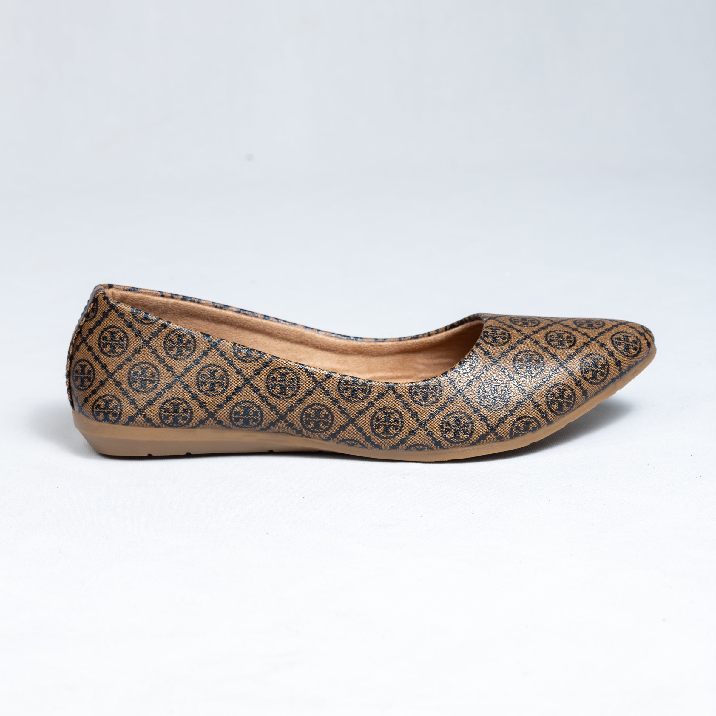 Parshni Women Brown Texture Ballerians for Casual Use