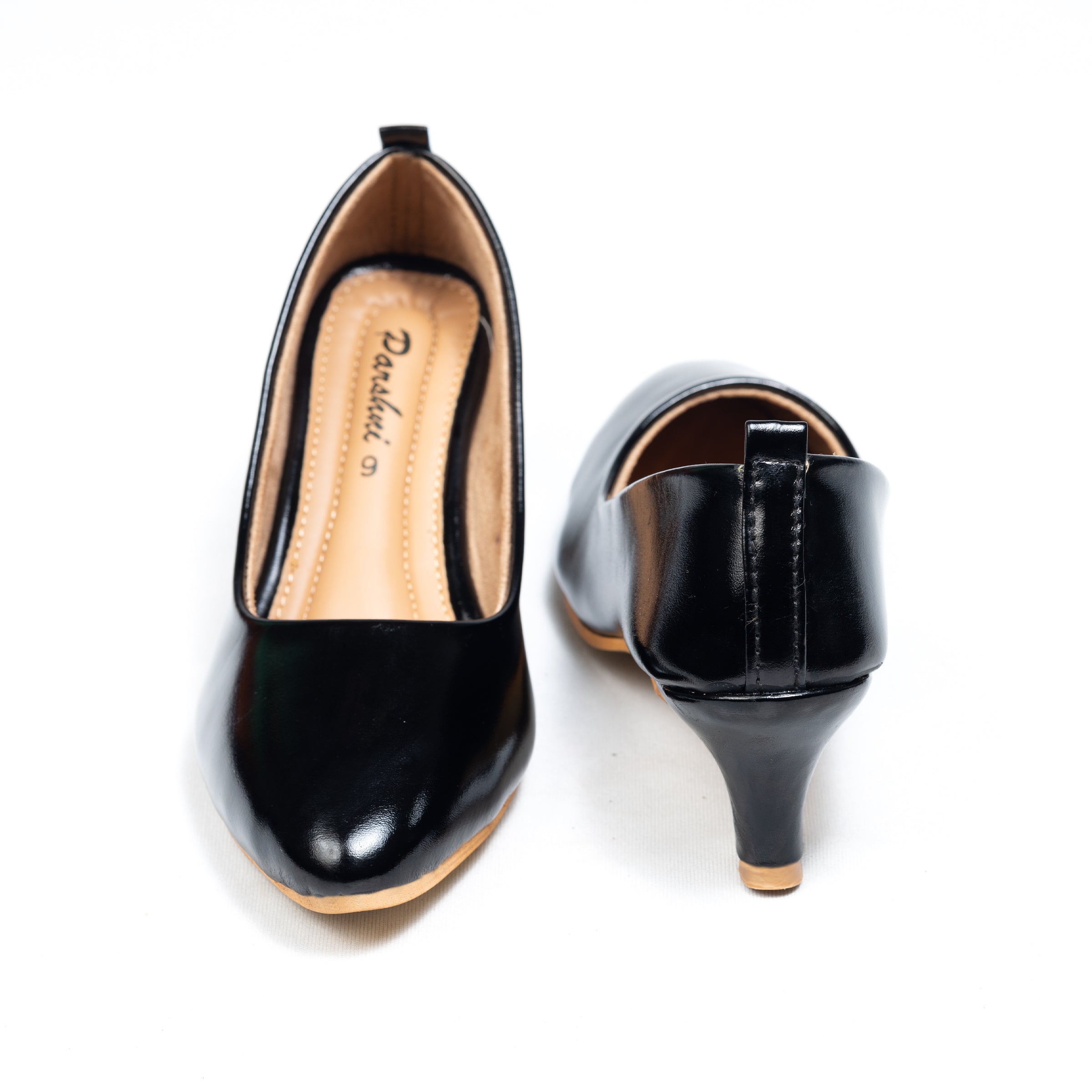 Parshni Women PU Work Black Pointed Toe Stiletto