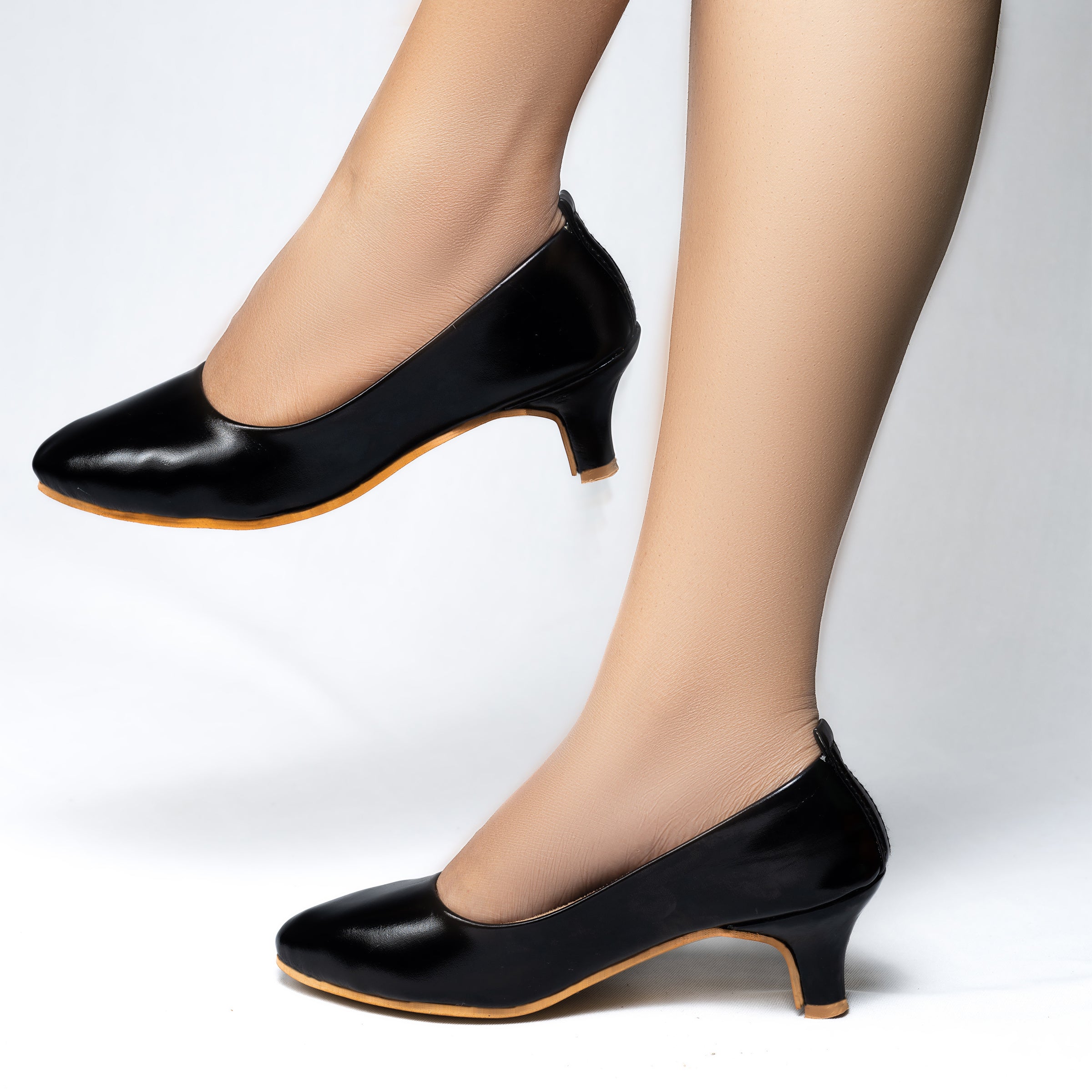 Parshni Women PU Work Black Pointed Toe Stiletto