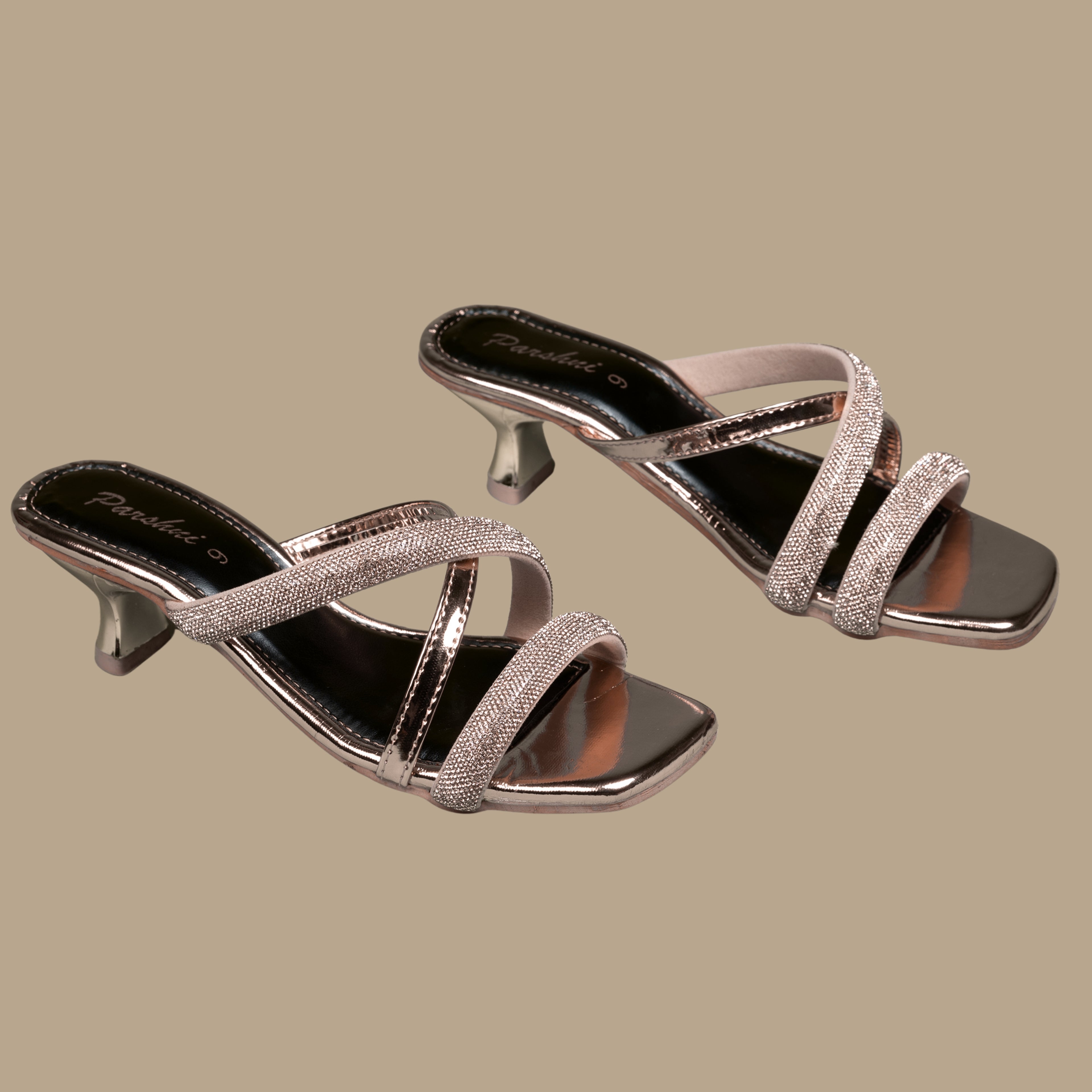 Parshni Women Embellished Open Toe Stiletto Heels