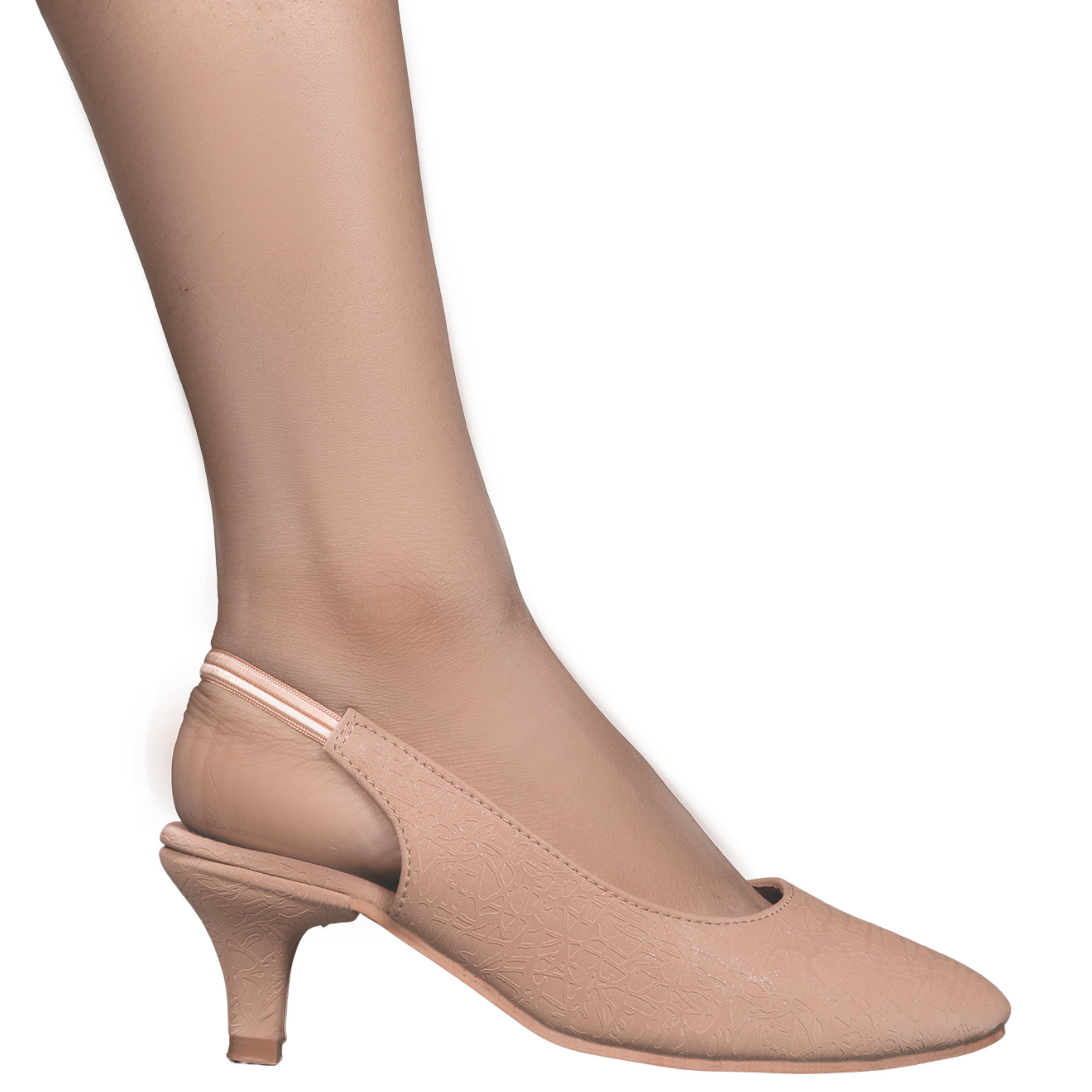 Parshni Women PU Work Peach Texture Pointed Toe Stiletto