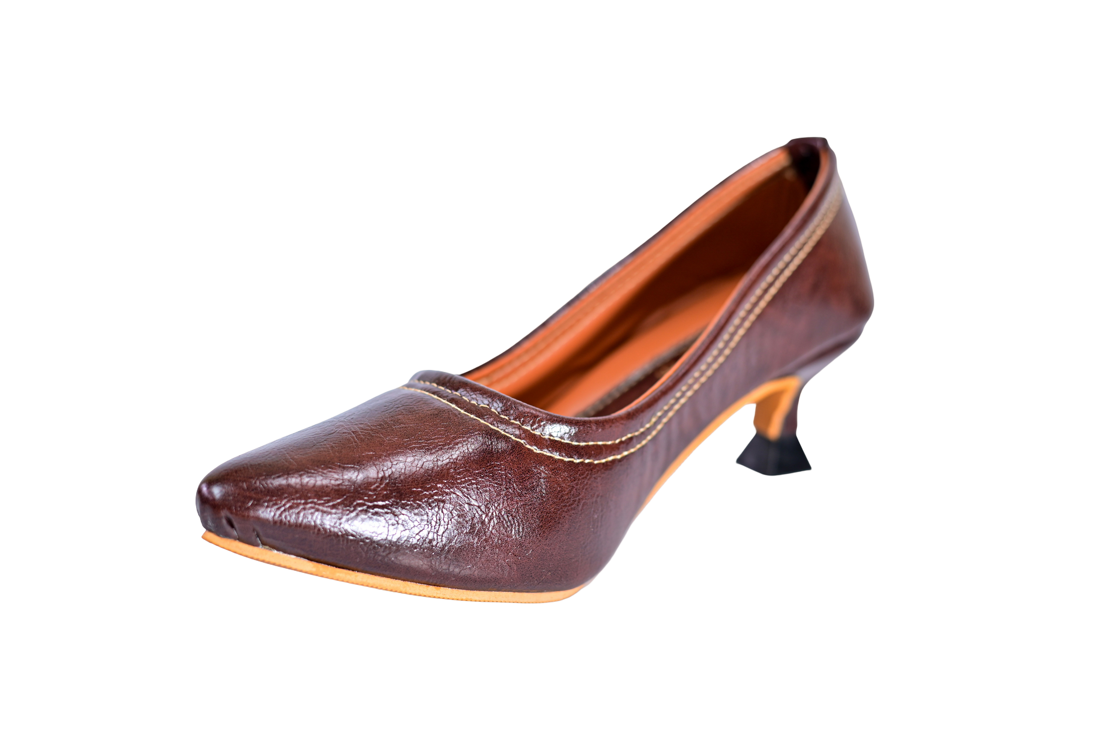 Parshni Women PU Work Brown Pointed Toe Stiletto
