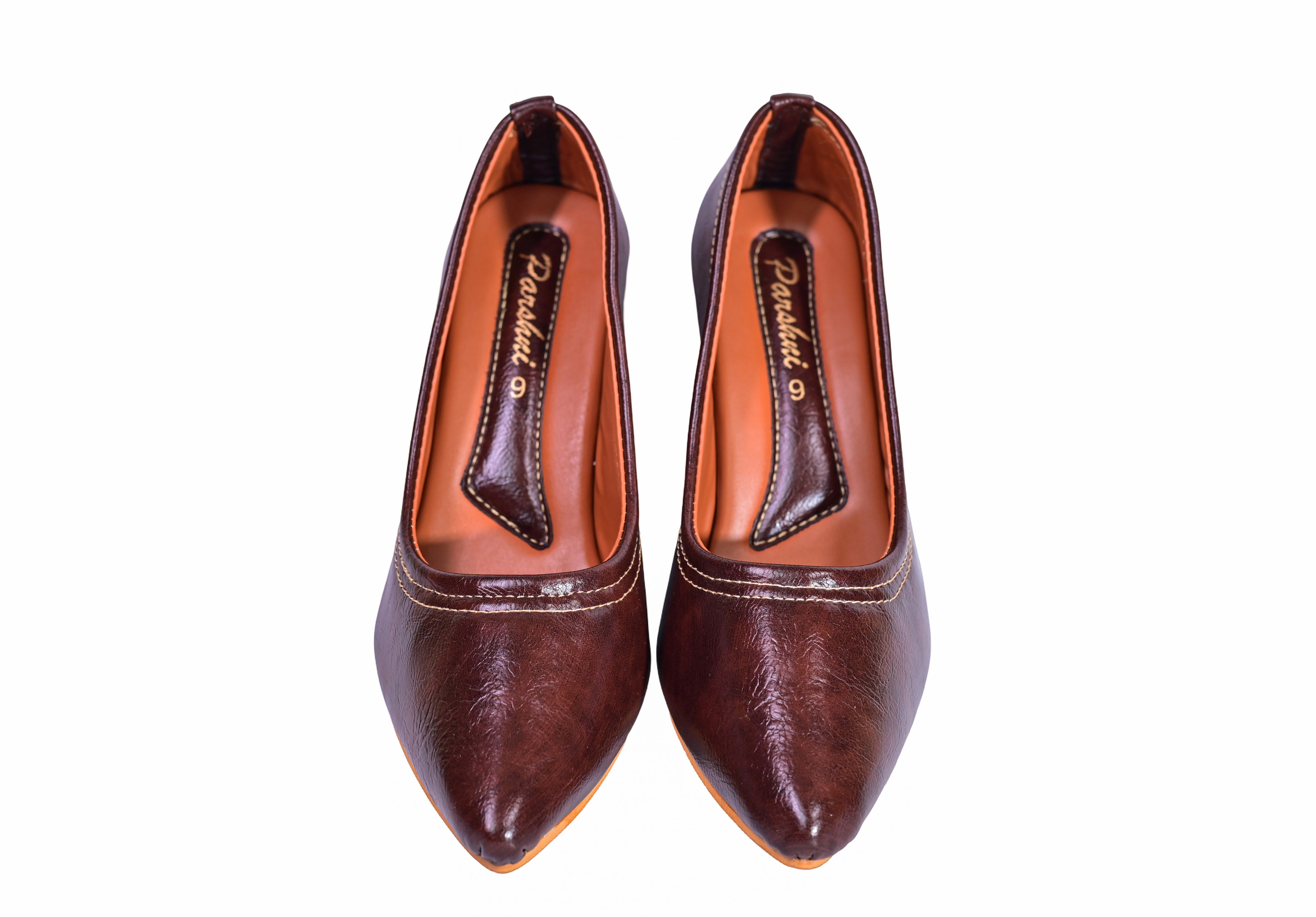 Parshni Women PU Work Brown Pointed Toe Stiletto
