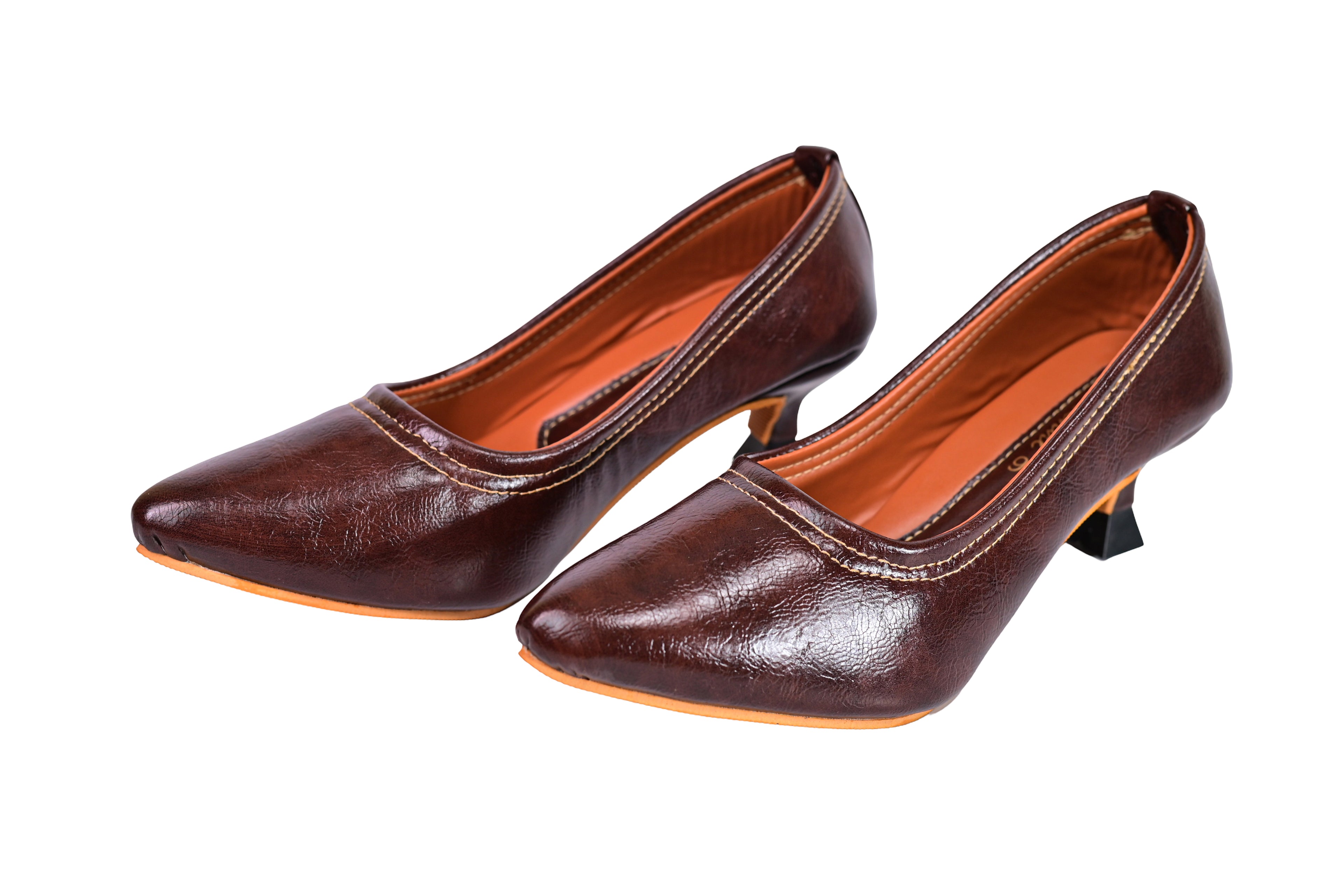 Parshni Women PU Work Brown Pointed Toe Stiletto
