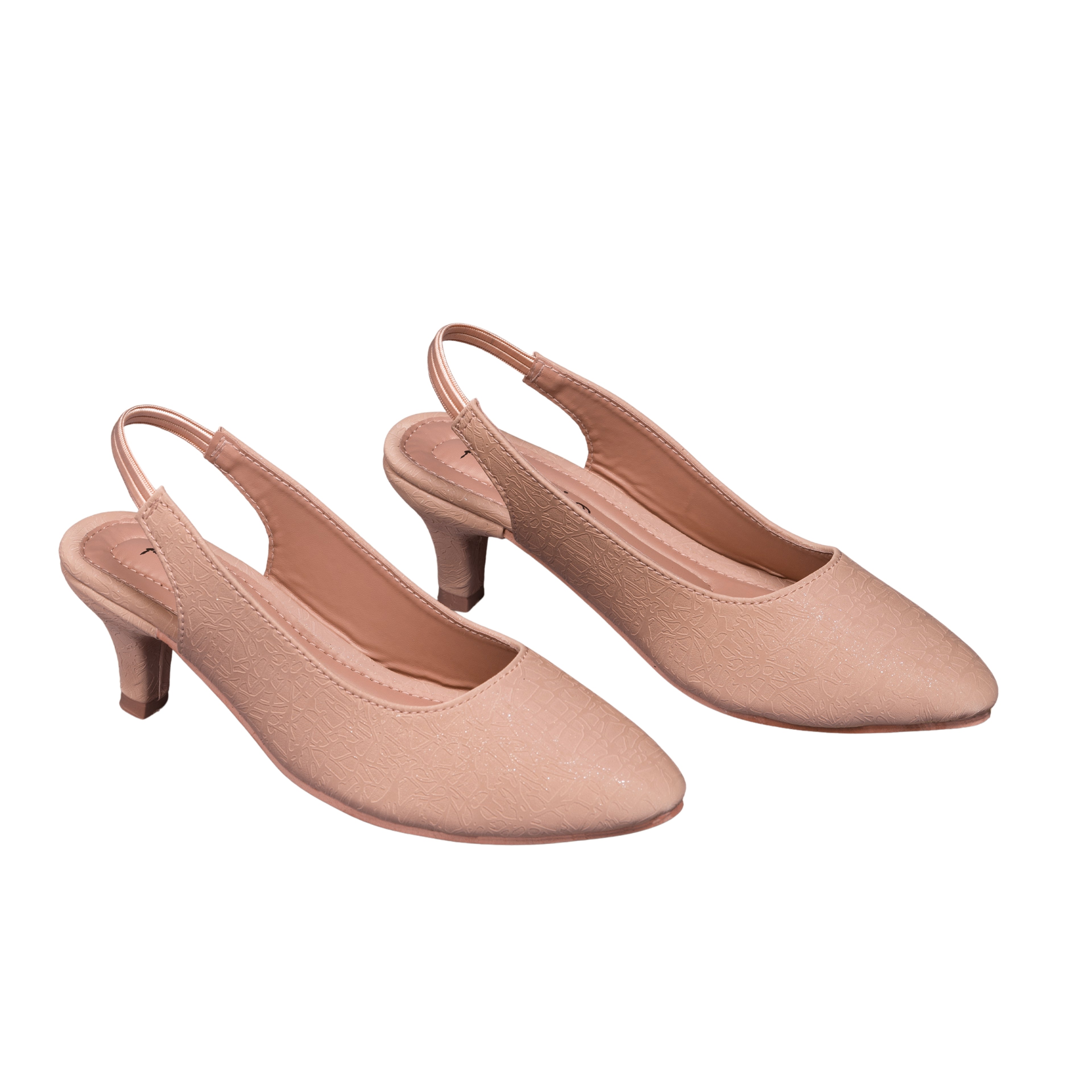 Parshni Women PU Work Peach Texture Pointed Toe Stiletto