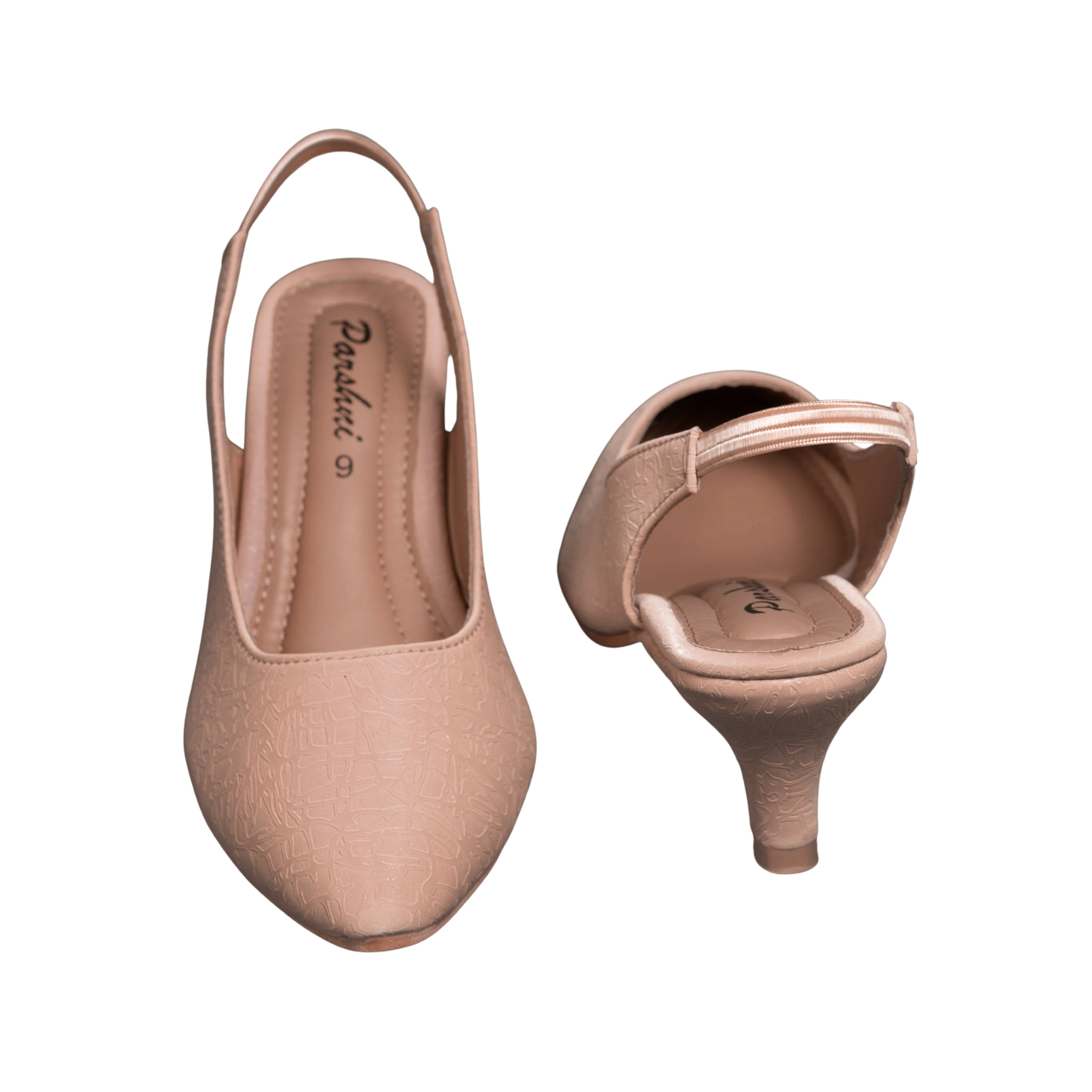 Parshni Women PU Work Peach Texture Pointed Toe Stiletto