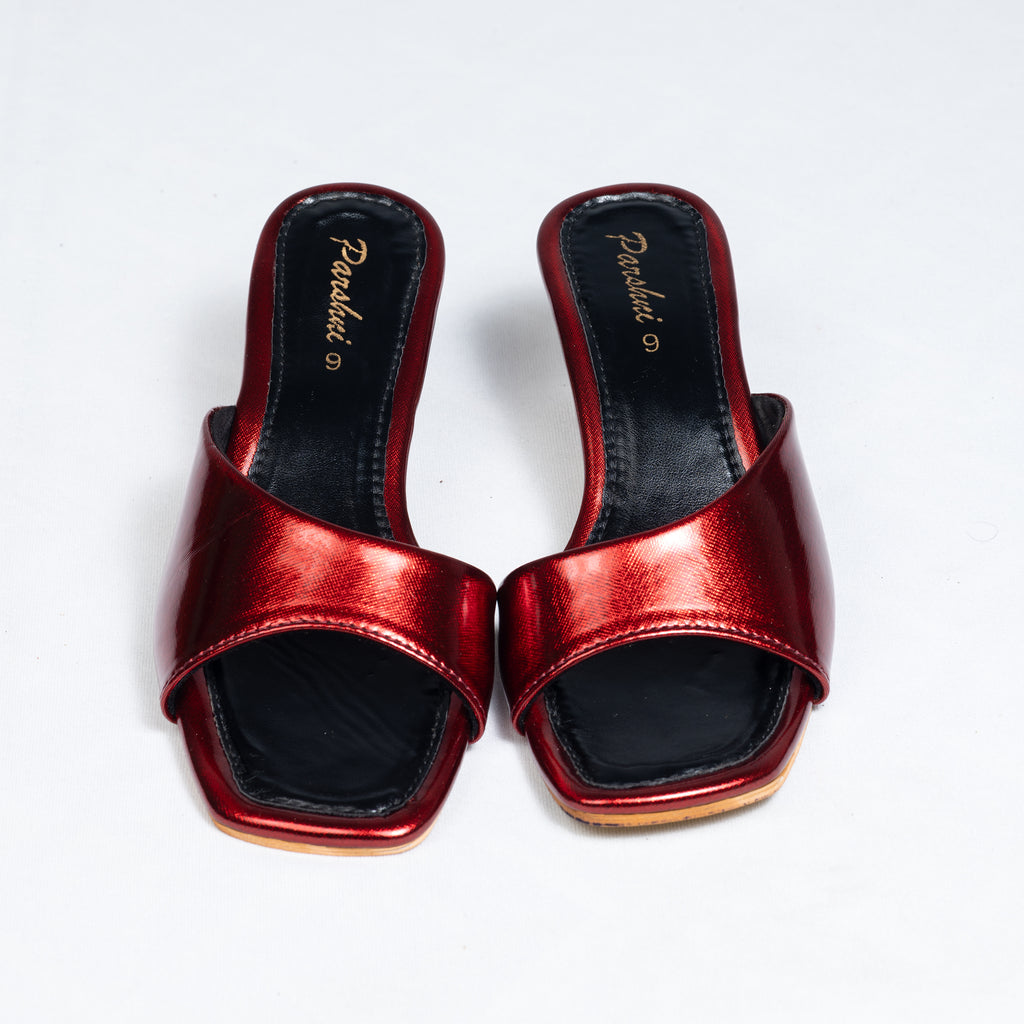 Parshni Women Red Embellished Open Toe Stiletto Heels