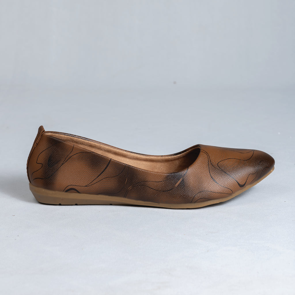 Parshni Women Brown Texture Ballerians  for Casual Use