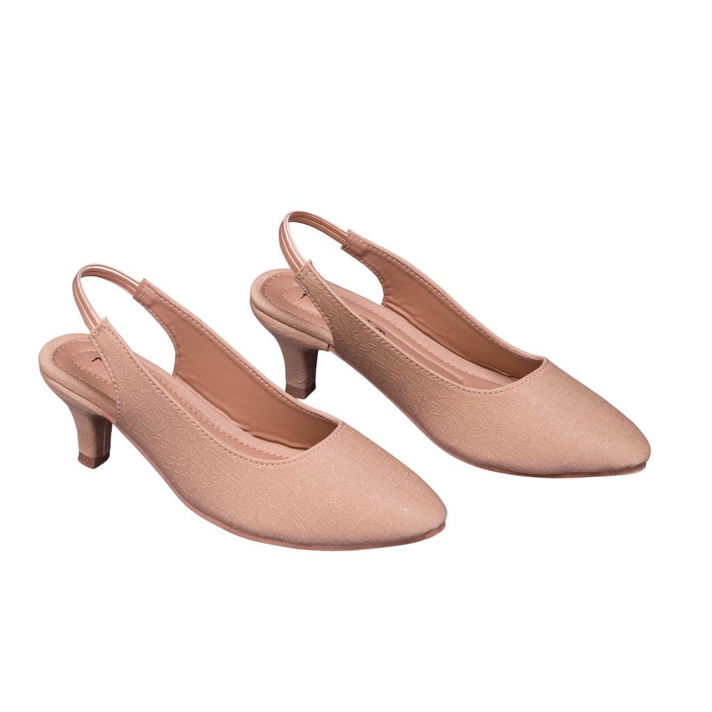 Parshni Women PU Work Peach Texture Pointed Toe Stiletto